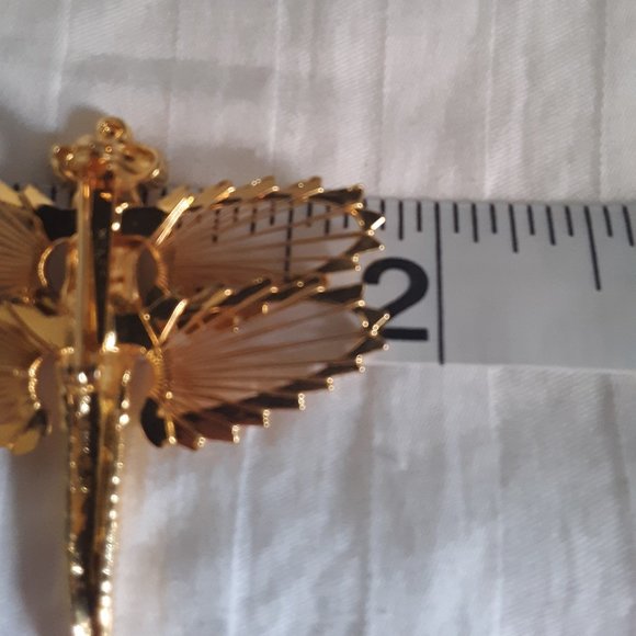 Vintage Monet Dragonfly Gold Tone Rhinestone Pin Brooch - Picture 6 of 6